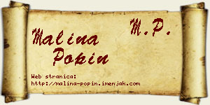 Malina Popin vizit kartica